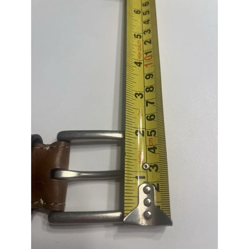 Fossil Dress Belt Brown Sz 34 Genuine Leather Stitching